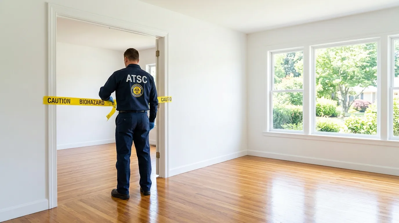 Certified biohazard cleanup crew performing Crime Scene Cleanup in Cochituate